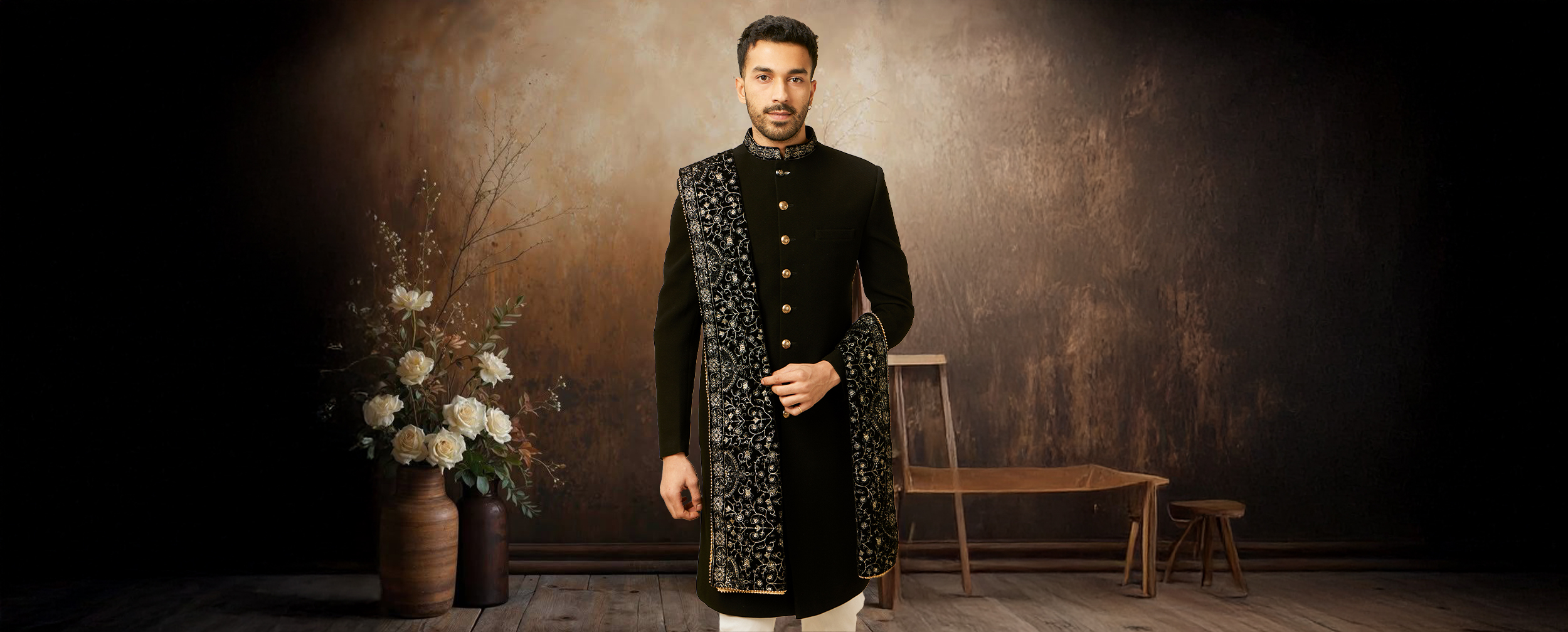 Styling the Classic Black Sherwani